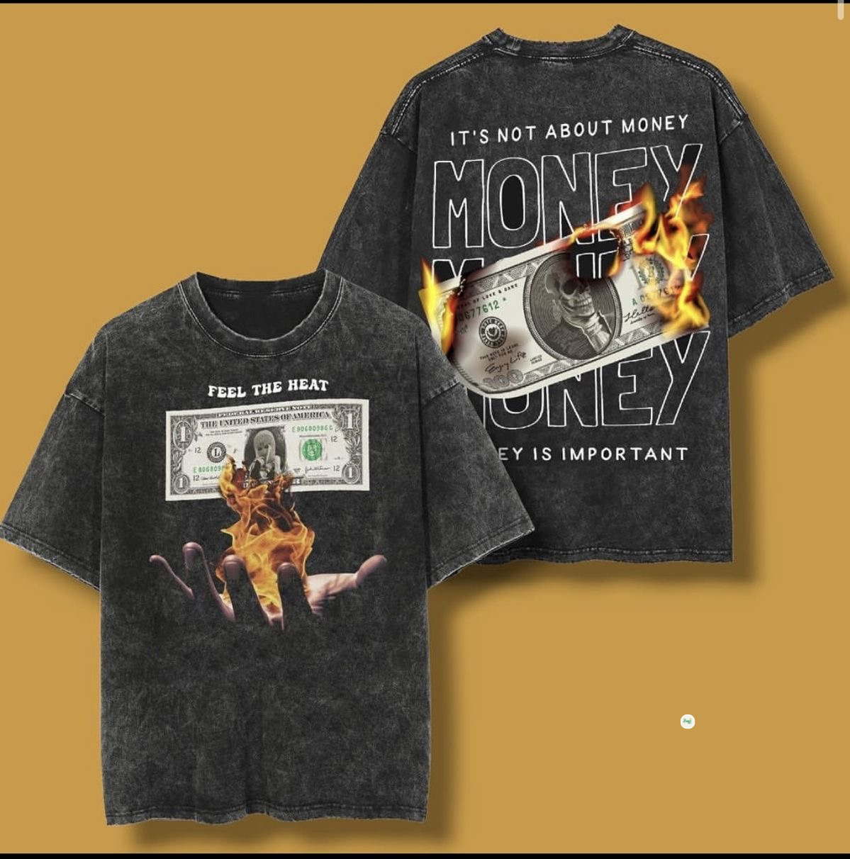 Black Acid Wash Drop T-Shirt – A4 + A2 Print - Image 2