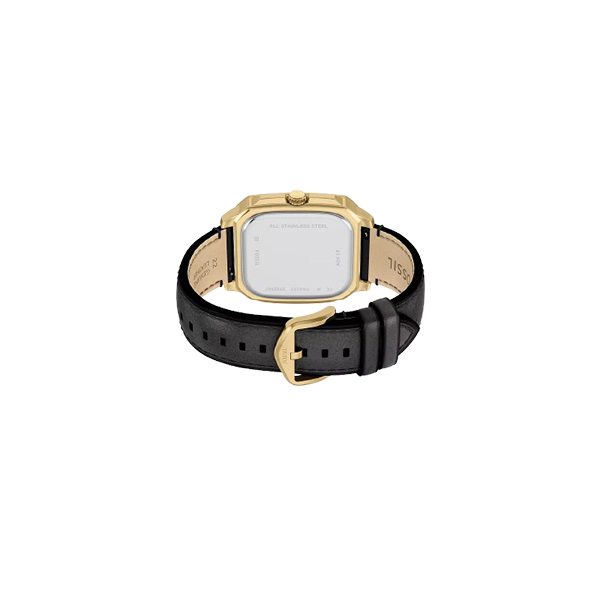 Fossil Crosby Three-Hand Black Leather Men’s Watch - Image 2